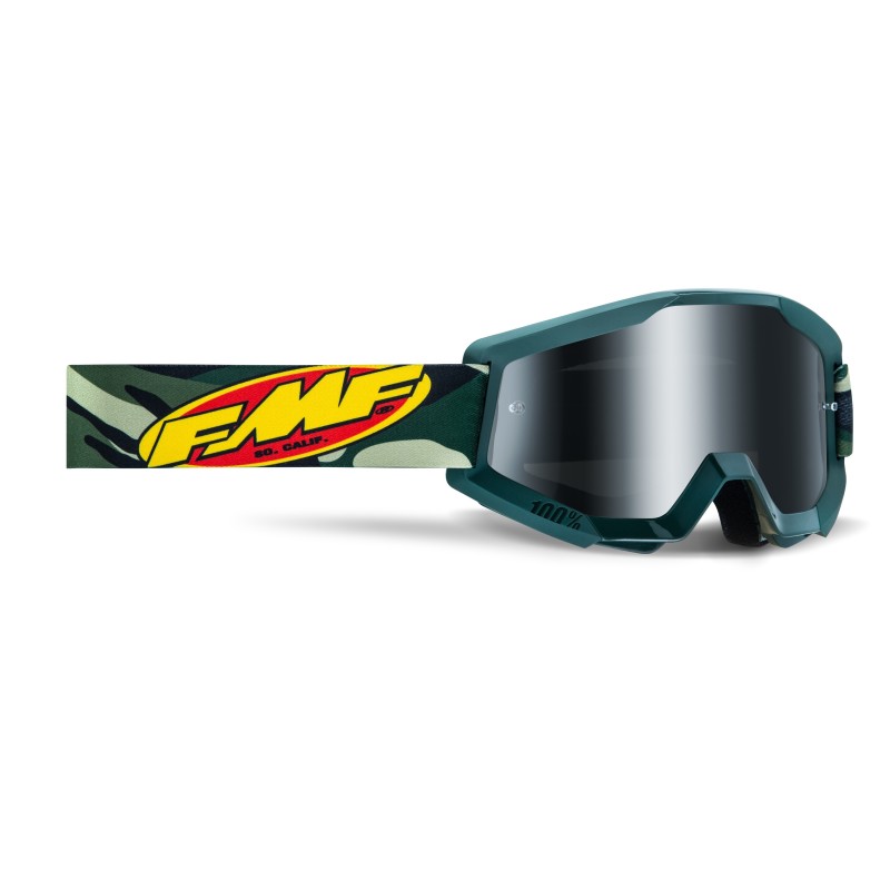 GAFAS MOTOCROSS FMF POWERCORE ASSAULT CAMO - MIRROR SILVER