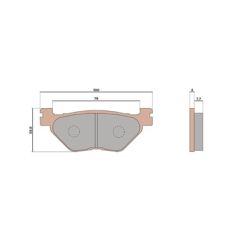 Pastillas de freno traseras Yamaha T-Max 530-560 ie Malossi - Sinterizadas
