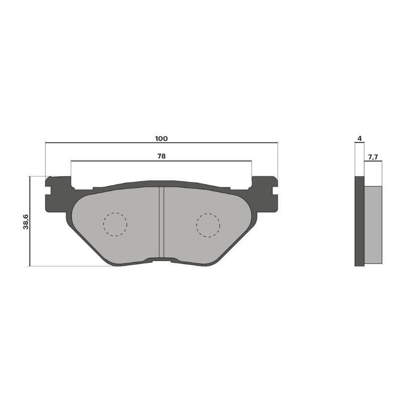 Pastillas de freno traseras Yamaha T-Max 530-560 ie Malossi - Orgánicas