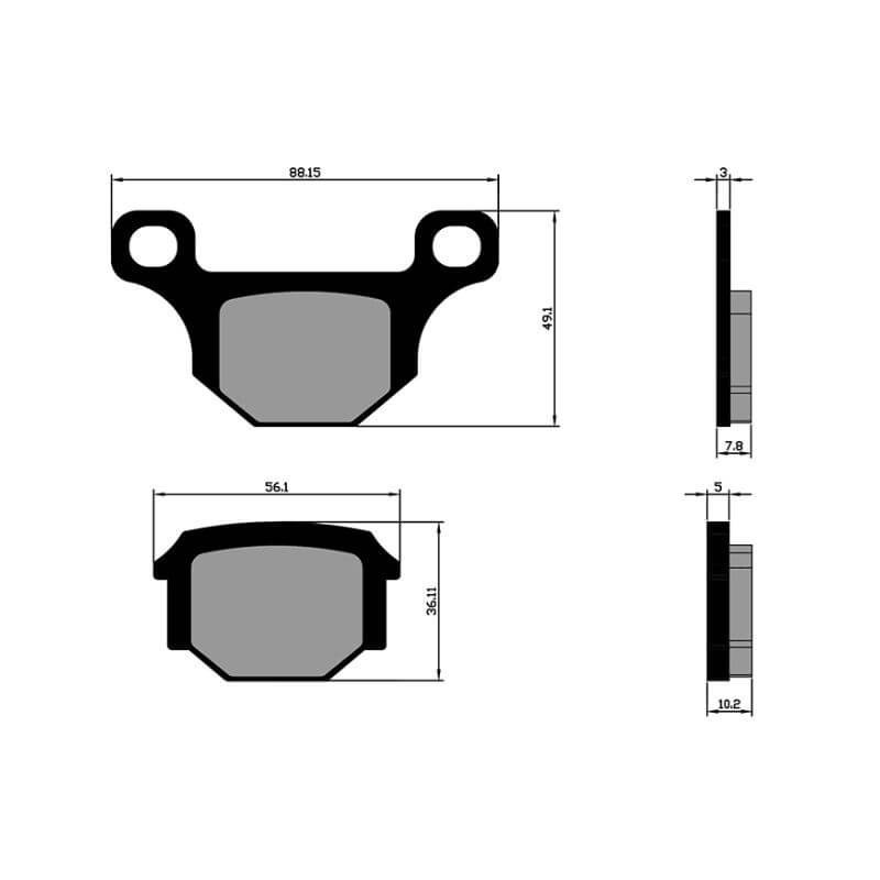 Pastillas de freno Aprilia RS4 / Derbi GPR - Orgánico Polini