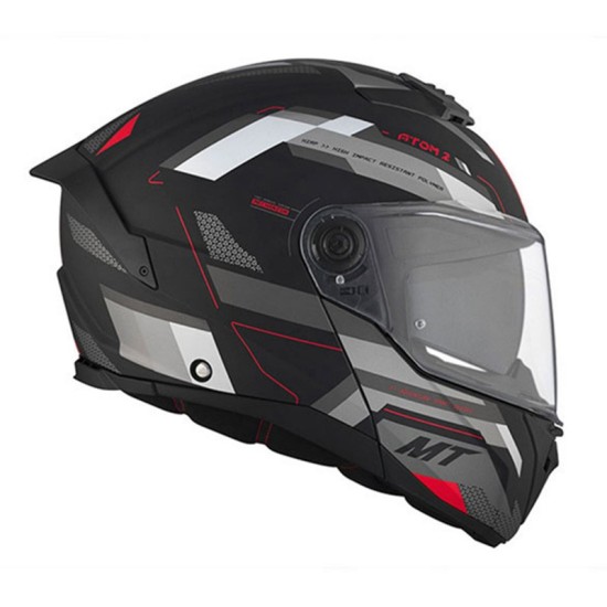 Casco Modular Atom 2 SV Bast FU404SV D5 22-06 Negro Rojo Mate MT