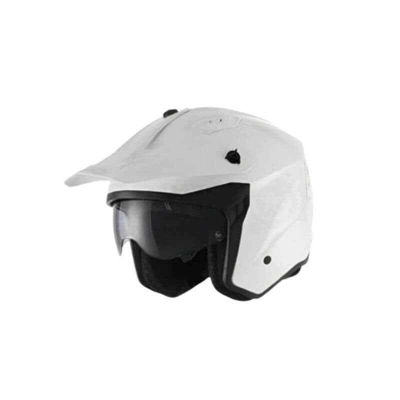 Casco trial Unik con gafa solar Pluton DV blanco