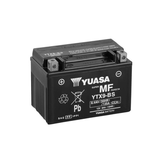 Batería Yuasa YTX9-BS Sin Mantenimiento