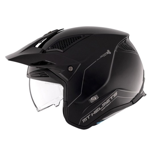 Casco TR902SV District SV Solid A1 en color Negro Brillo MT Helmets