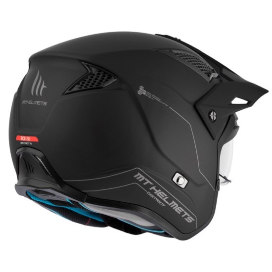 Casco TR902SV District SV Solid A1 en color Negro Mate MT Helmets