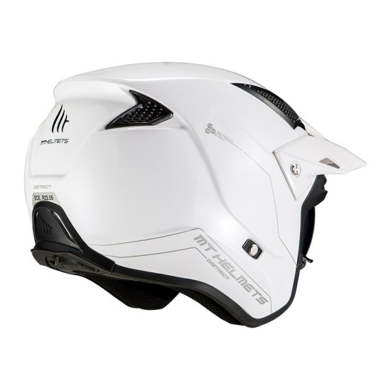 Casque TR902SV District SV Solid A1 en couleur blanc Brillant MT Helmets