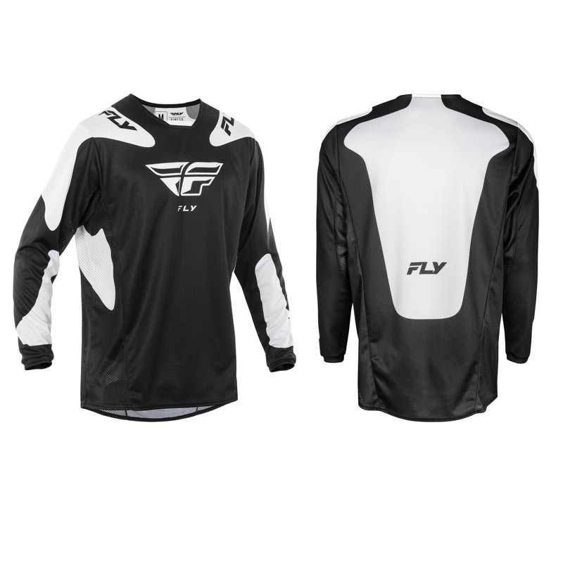 Camiseta FLY RACING Kinetic SYM Negra y blanca