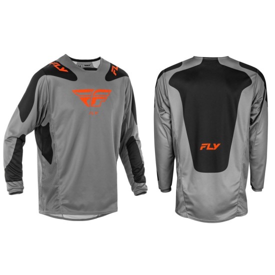 Camiseta FLY RACING Kinetic SYM Gris, naranja y negro.