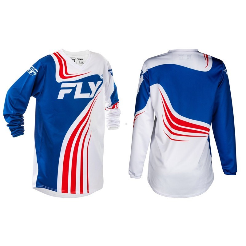 Camiseta infantil FLY RACING F-16 roja blanca y azul