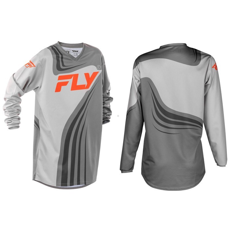 Camiseta infantil FLY RACING F-16 gris y naranja