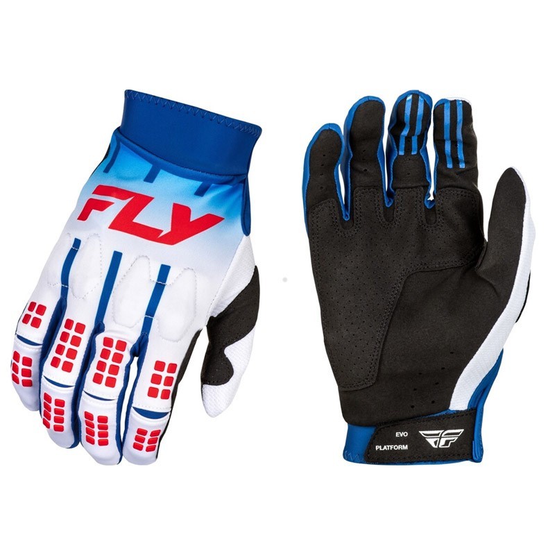 Guantes FLY RACING Evolution DST azul, blanco y rojo