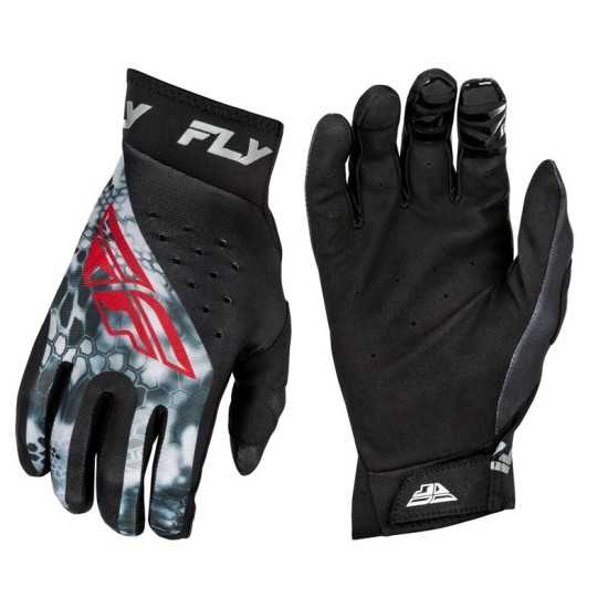 Guantes FLY RACING Pro Lite Kryptek negro , rojo y gris