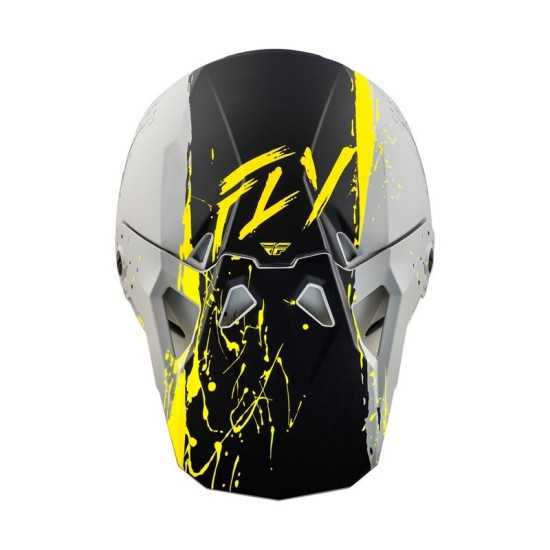 Casco FLY RACING Formula CP Manic gris mate y amarillo Casco FLY RACING Formula CP Manic gris mate y amarillo