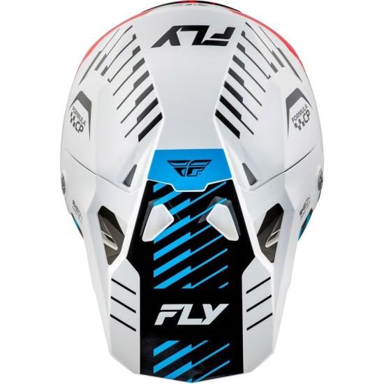 Casco Motocross FLY RACING Formula CP Slice blanco rojo y azul