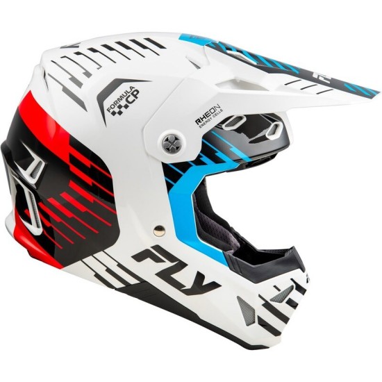 Casco Motocross FLY RACING Formula CP Slice blanco rojo y azul