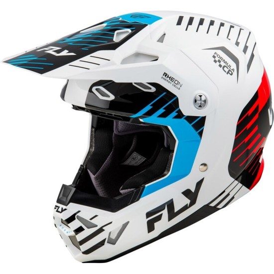 Casco Motocross FLY RACING Formula CP Slice blanco rojo y azul