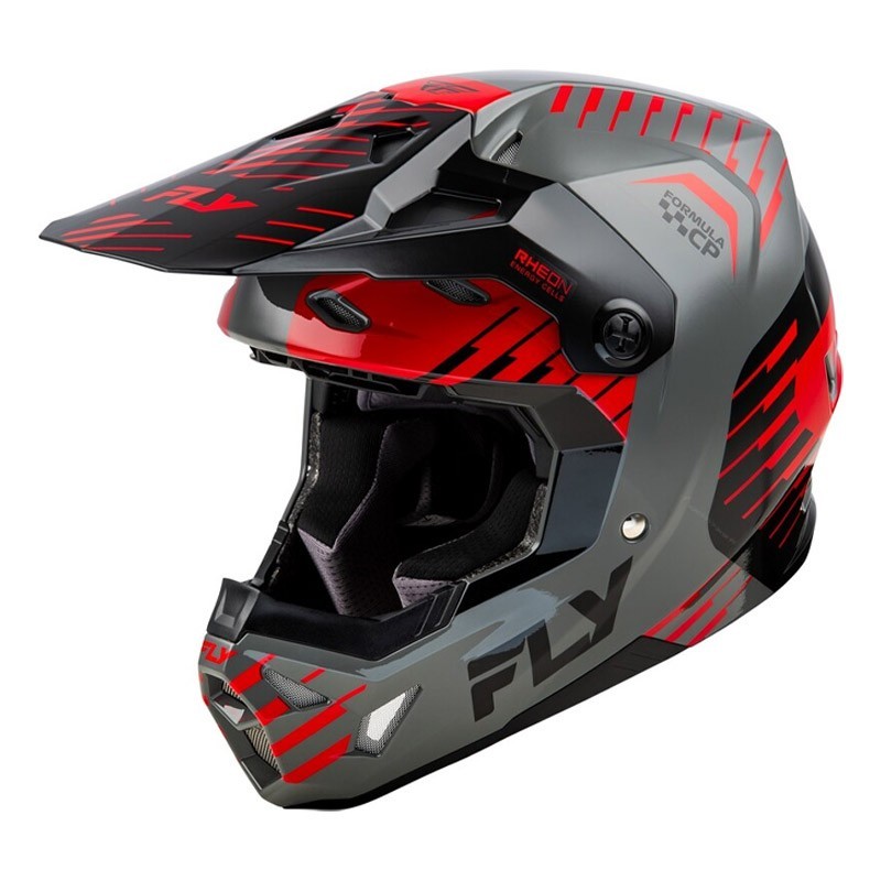 Casco FLY RACING Formula CP Slice gris, rojo y negro