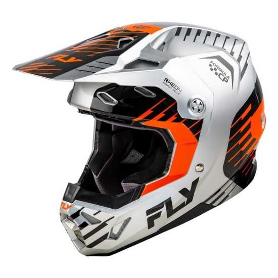 Casco FLY RACING Formula CP gris, naranja y negro Casco FLY RACING Formula CP gris, naranja y negro