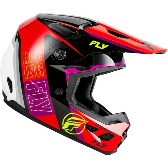 Casco FLY RACING Kinetic Rally rojo negro y blanco