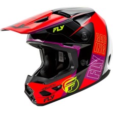 Casco FLY RACING Kinetic Rally rojo negro y blanco