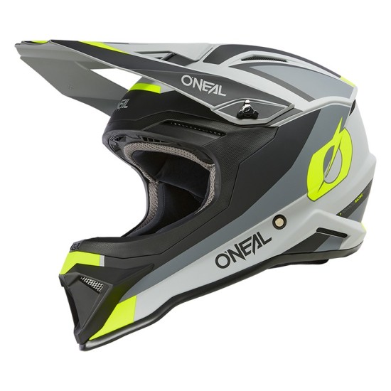 Casco de Cross 1SRS Solid Gris y amarillo fluor O'Neal