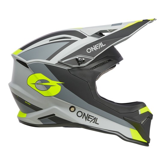 Casco de Cross 1SRS Solid Gris y amarillo fluor O'Neal