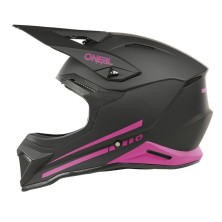 Casco infantil de Cross 1SRS Solid negro y rosa O'Neal