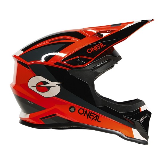 Casco infantil de Cross 1SRS Solid negro y rojo O'Neal