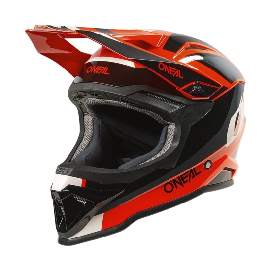 Casco infantil de Cross 1SRS Solid negro y rojo O'Neal