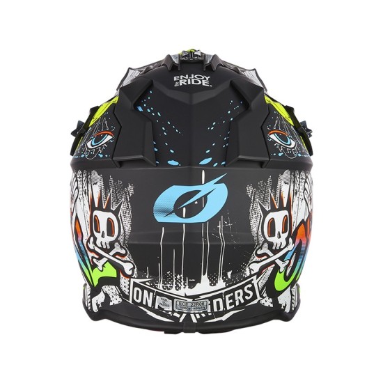 Casco de Cross 2SRS Rancid blanco y negro Glitch O'Neal