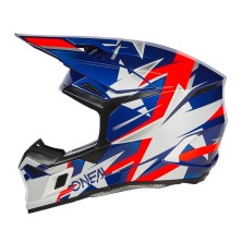 Casco de Cross 3SRS Ride azul, blanco y rojo O'Neal