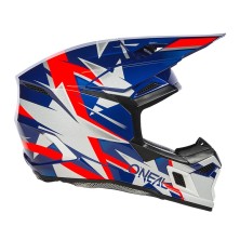 Casco de Cross 3SRS Ride azul, blanco y rojo O'Neal