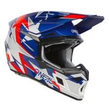 Casco de Cross 3SRS Ride azul, blanco y rojo O'Neal