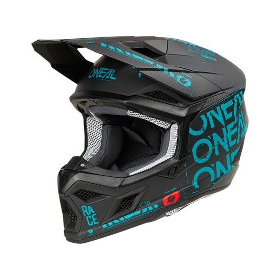 Casco de Cross 3SRS Static negro y azul O'Neal