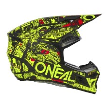 Casco infantil de Cross 1SRS Attack negro y fluor O'Neal