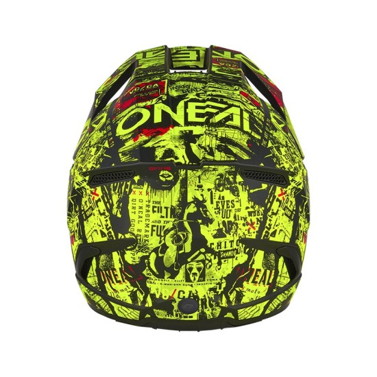 Casco infantil de Cross 1SRS Attack negro y fluor O'Neal