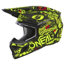 Casco infantil de Cross 1SRS Attack negro y fluor O'Neal