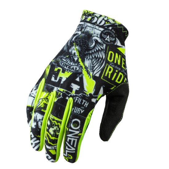 Guantes Matrix Shocker Glove negro y amarillo neon O'neal