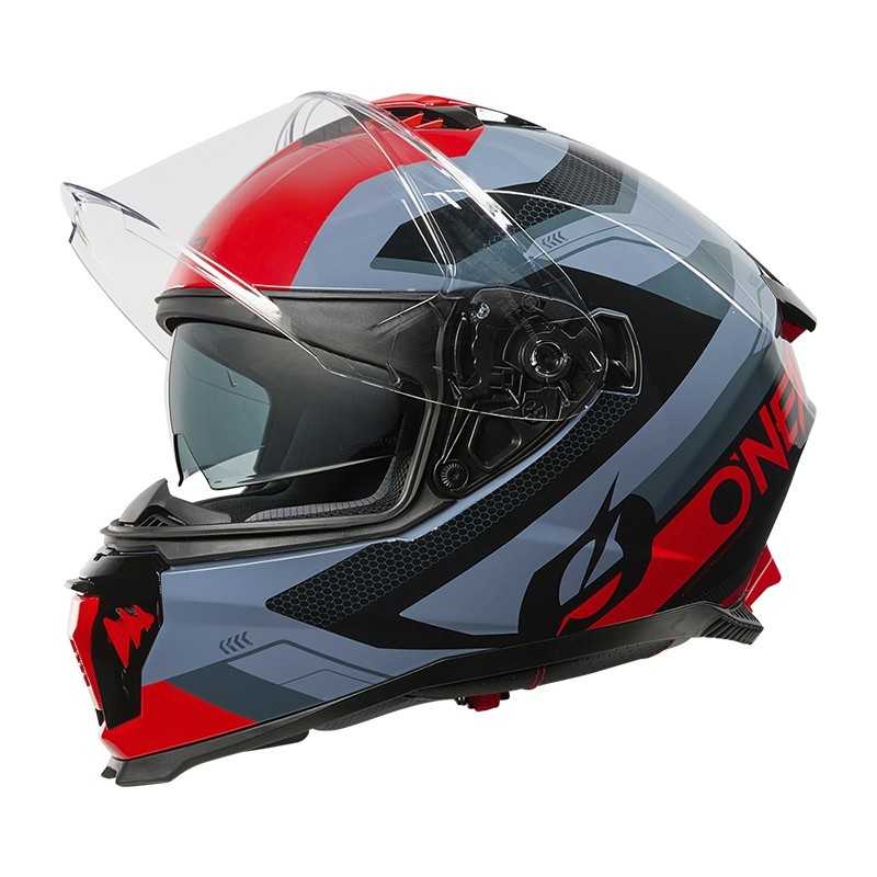 Casco CHALLENGER Exo azul y rojo O'Neal