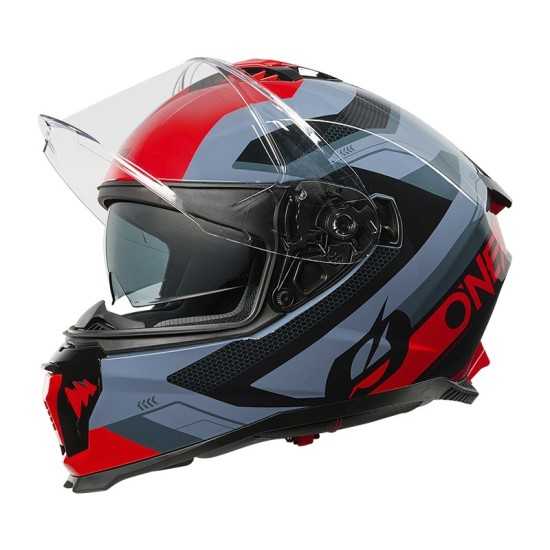 Casco CHALLENGER Exo azul y rojo O'Neal