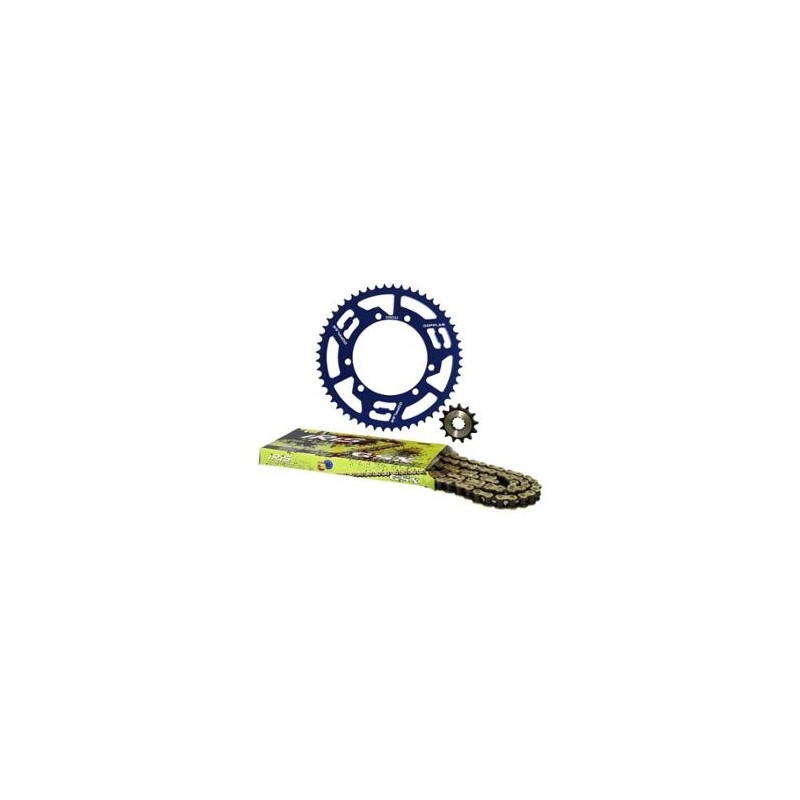 Kit cadena plato piñon Doppler azul 428 Sherco