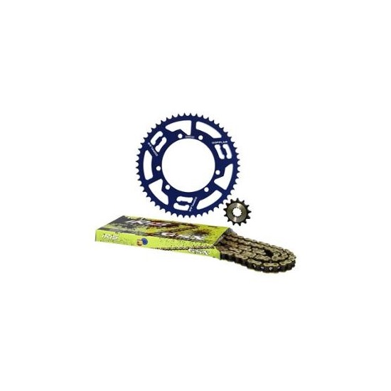 Kit cadena plato piñon Doppler azul 428 Sherco