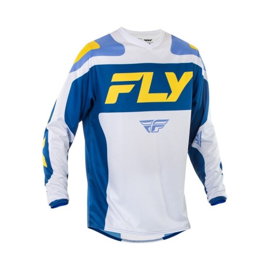 Camiseta FLY RACING F-16 blanco , azul y amarillo