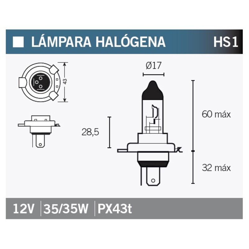 Bombilla Halogena HS1