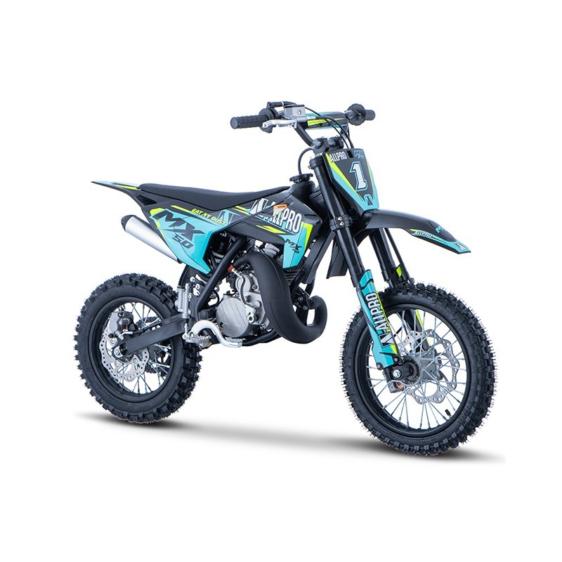 Pitbike infantil Minicross 50cc MX 2T AC llanta 12/10 Allpro - Azul