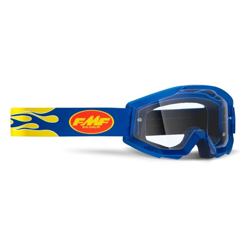 Gafas de motocross FMF Azules con cristal transparente