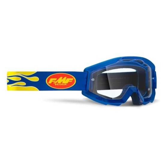 Gafas de motocross FMF Azules con cristal transparente