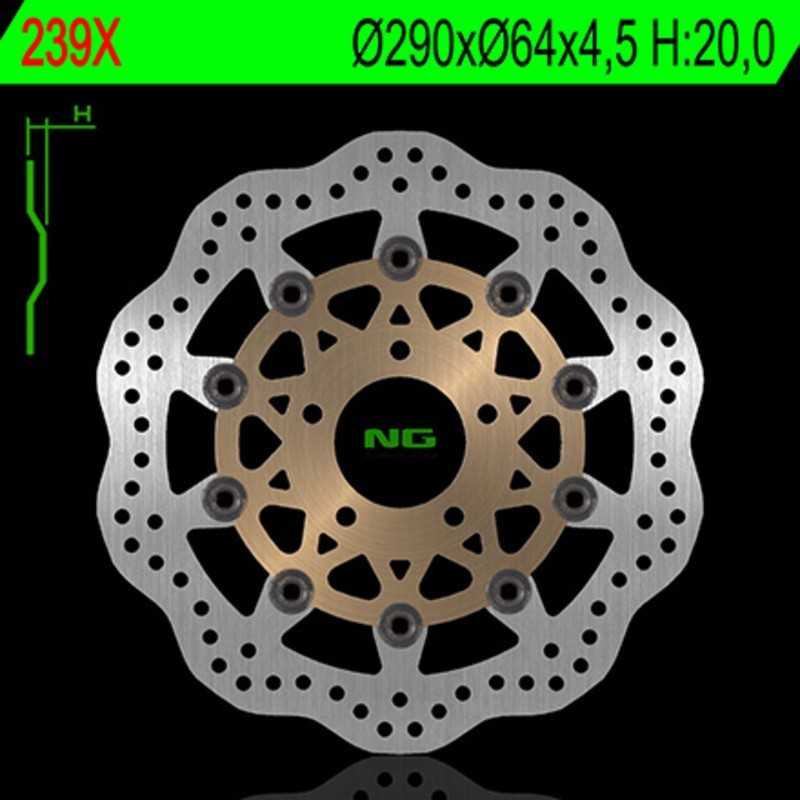 Disco de freno NG BRAKES ondulado flotante 239X