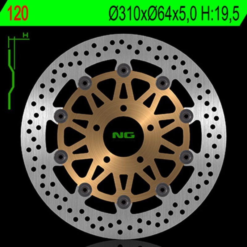 Disco de freno NG BRAKES redondo flotante 120