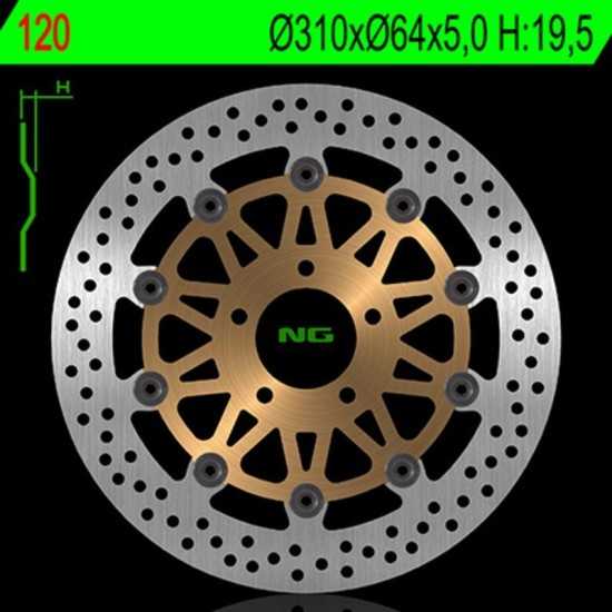 Disco de freno NG BRAKES redondo flotante 120